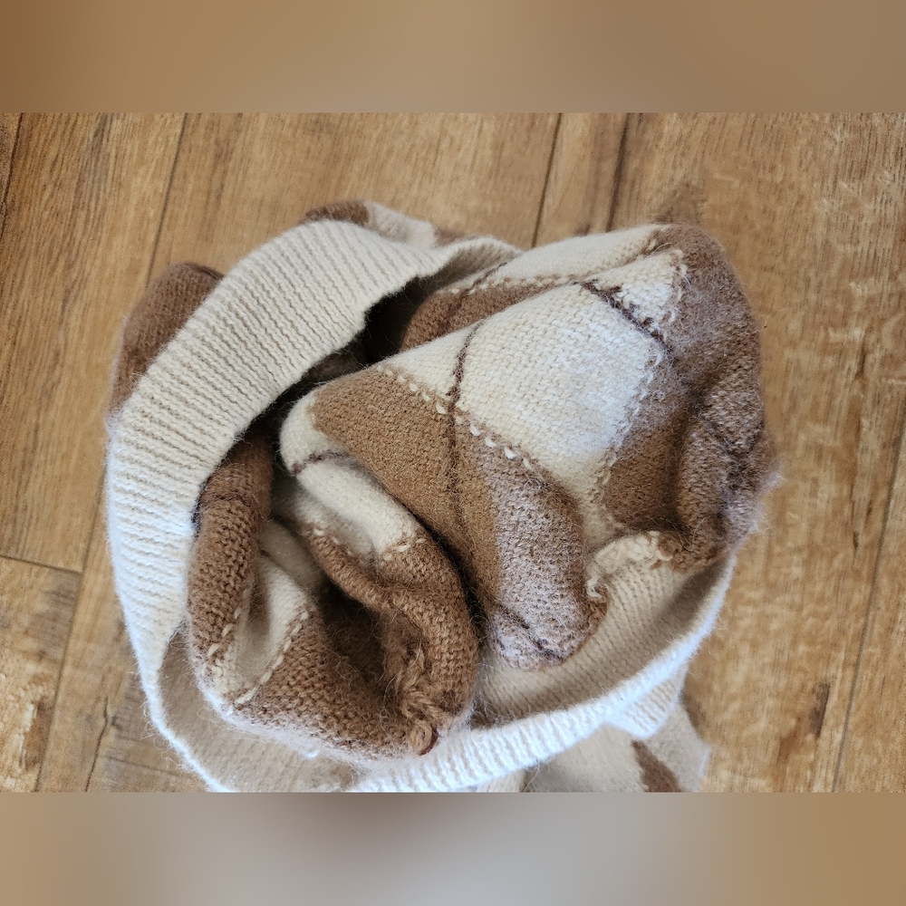 RARE Ralph Lauren Argyle Crop Sleeveless Sweater Vest Cotton Alpaca Women M/L - Picture 6 of 6